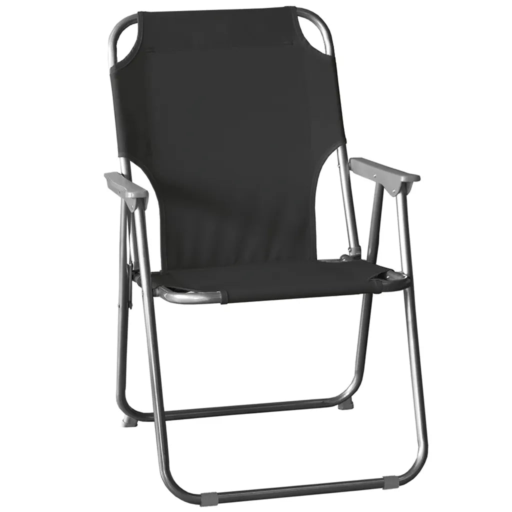  Wohaga Campingstuhl, Klappbarer Gartenstuhl, Farbe:Schwarz