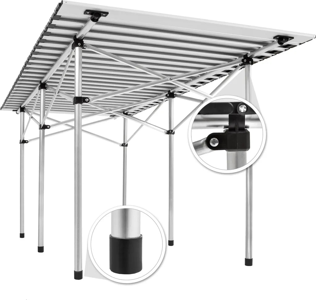  Tectake Camping Klapptisch Aus Aluminium Inkl. Tasche 140x70x70cm - Grau
