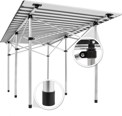  Tectake Camping Klapptisch Aus Aluminium Inkl. Tasche 140x70x70cm - Grau
