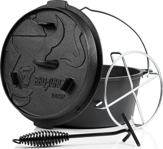  BBQ-Toro Dutch Oven DO9PX, 9,0 L Premium Gusseisen Kochtopf, Gusstopf