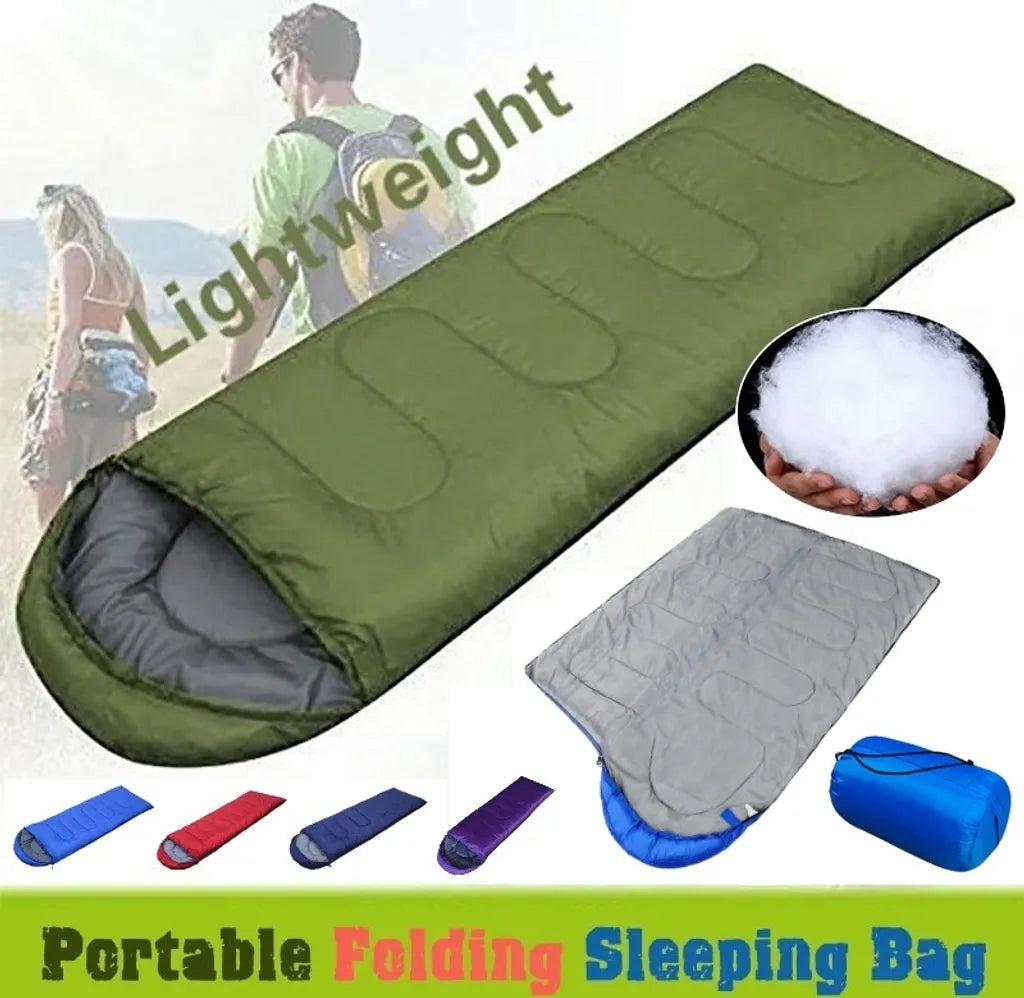  Outdoor Umschlag Schlafsack Camping Ultraleichter Schlafsack Mit Kappe, Armeegrün
