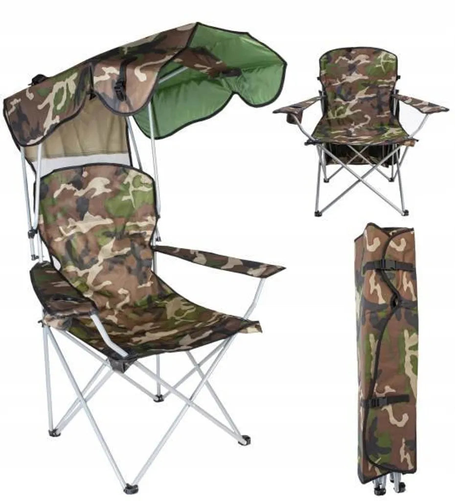  Angelstuhl Klappstuhl Campingstuhl Bis 120 Kg Faltbar Mit Tragetasche Dach 10044, Farbe:Grün