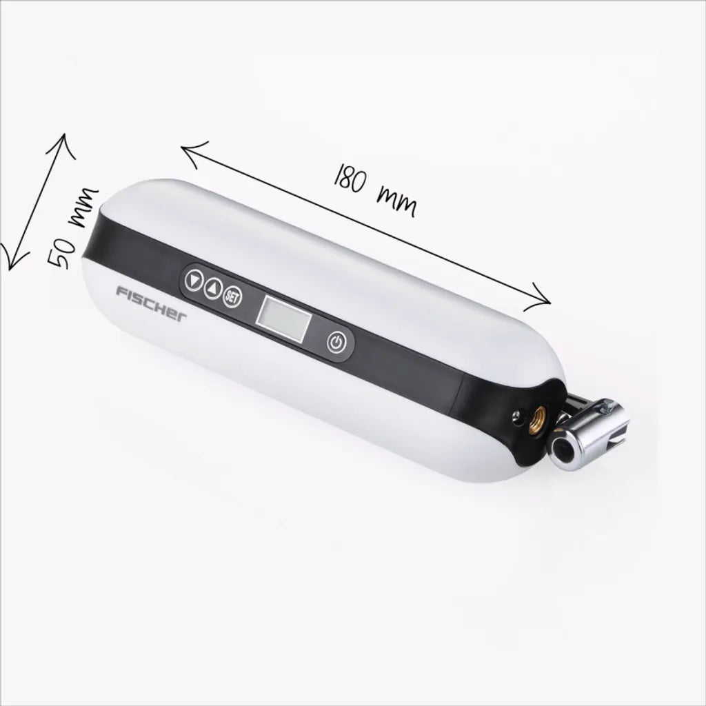  FISCHER Akku-Kompressor Mit Powerbank Und LED-Taschenlampe