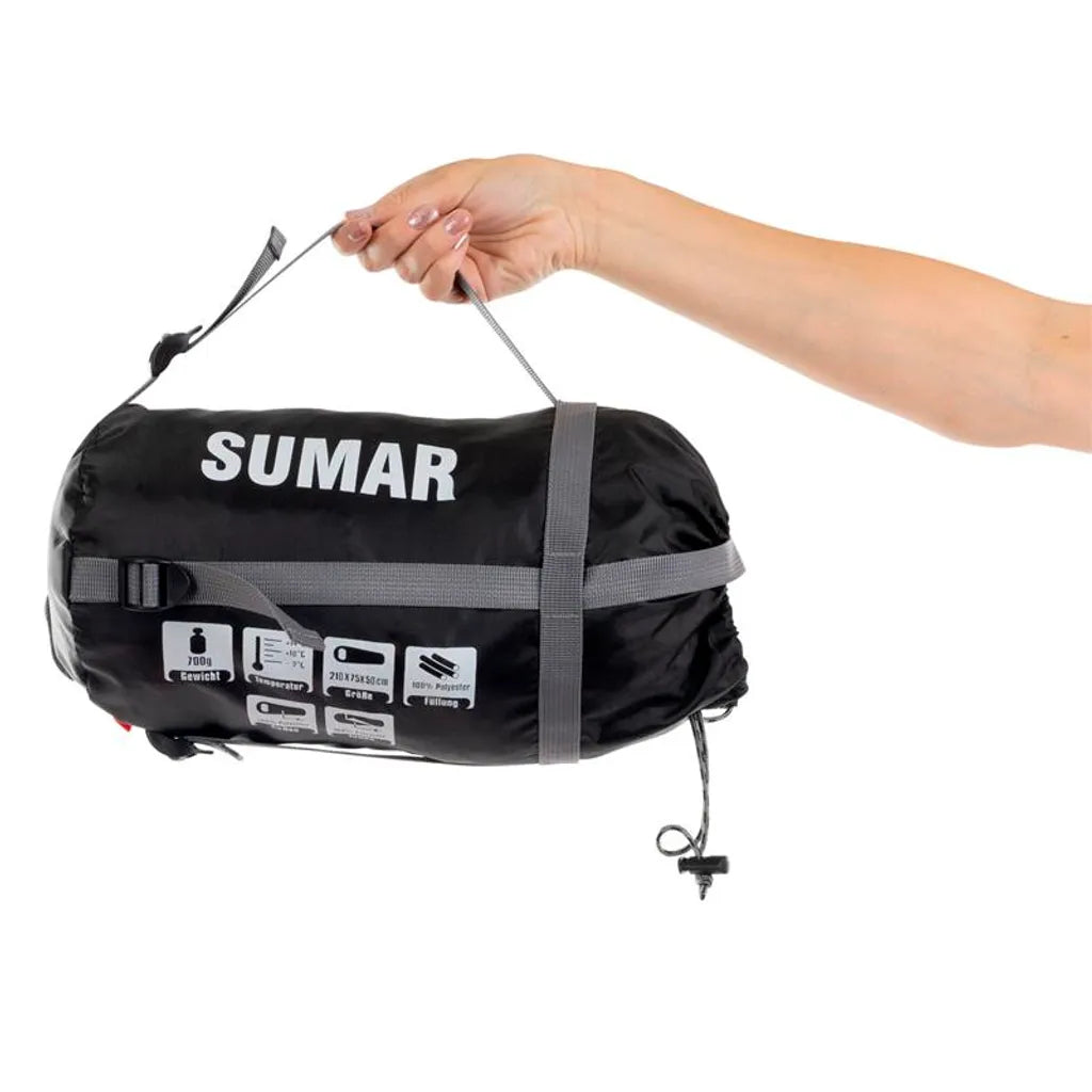  Anaterra® Schlafsack SUMAR - Kleines Packmaß & Ultraleicht (730g) - Outdoor Sommerschlafsack, Mumienschlafsack – Camping, Reise, Festival – Warm Und Koppelbar