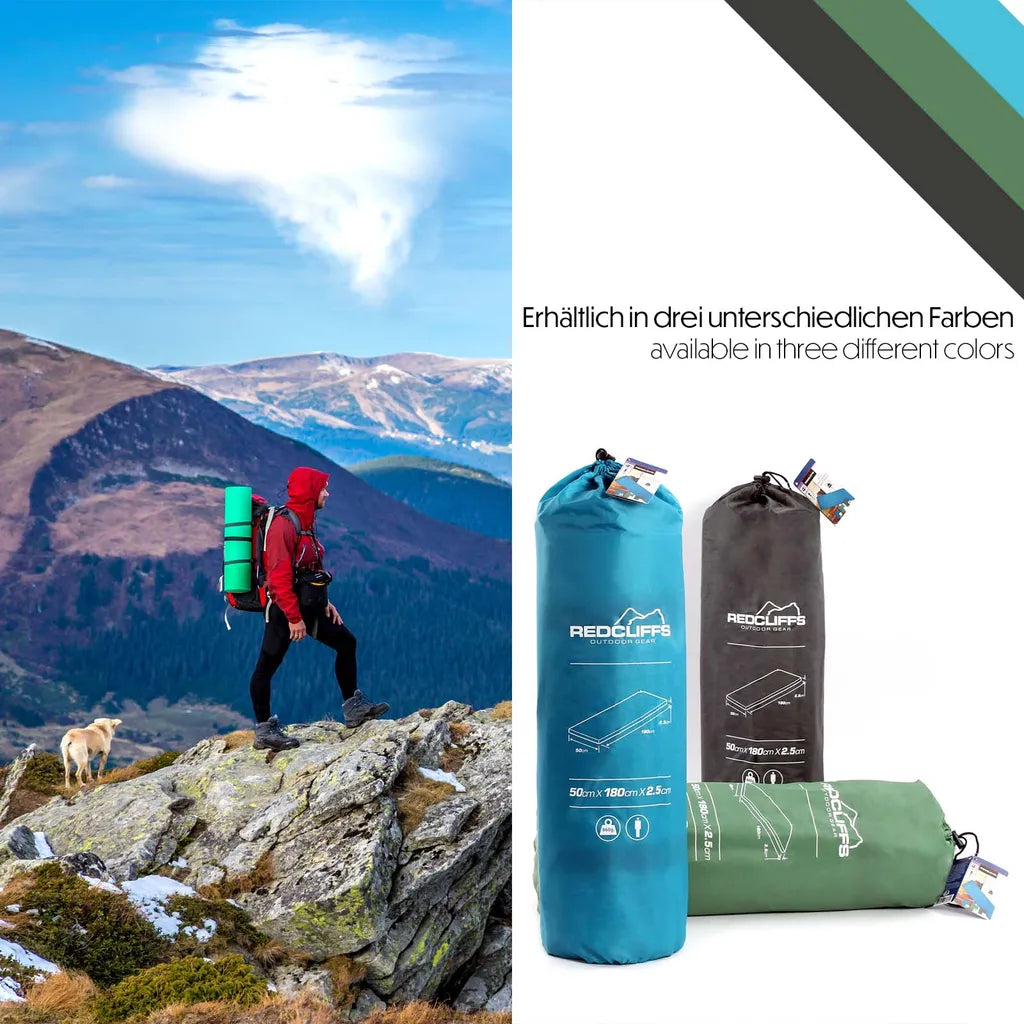  Toboli Isomatte Selbstaufblasend 180x50x2,5cm Grau Schlafmatte Leicht Für Camping Und Outdoor