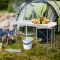  COSTWAY Tragbarer Fischreinigungstisch, Klappbarer Campingtisch Mit Spüle, Wasserhahn, Filetiertisch Outdoorspüle Für Garten, Camping, Angeln