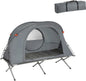  SoBuy OGS60-HG Feldbett Mit Zelt Feldbett 4in1-Zelt Mit Campingliege Schlafsack Wurfzelt Matratze Und Zubehör Zelt 1 Person 1 Mann Zelt