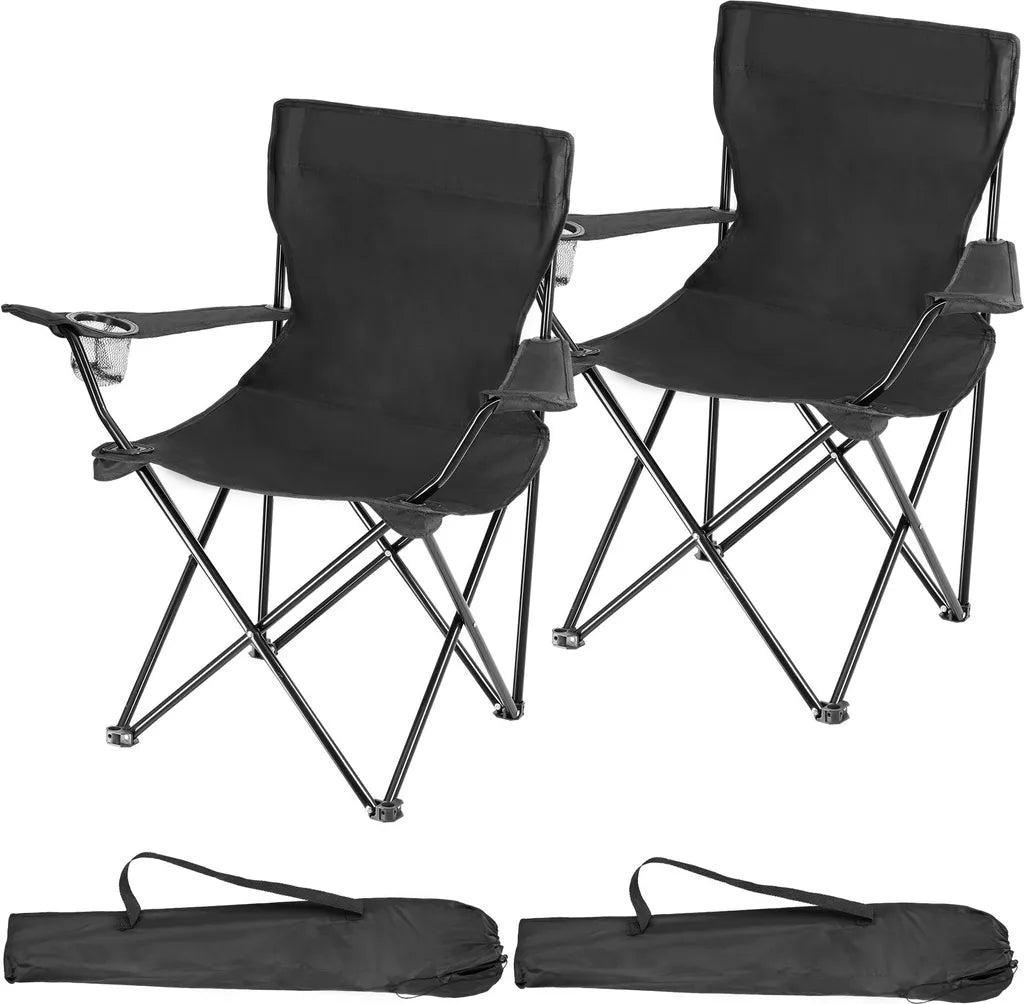  Tectake 2 Campingstühle Gil - Schwarz