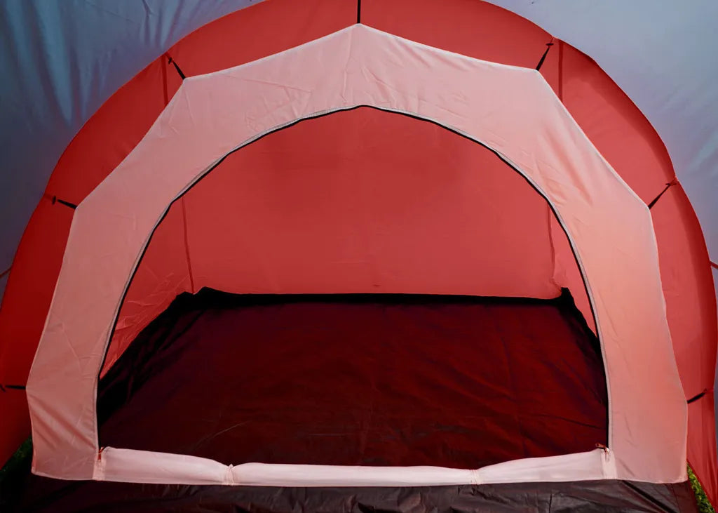  Campingzelt Laagri, 4-Mann Zelt Kuppelzelt Igluzelt Festival-Zelt, 4 Personen Rot