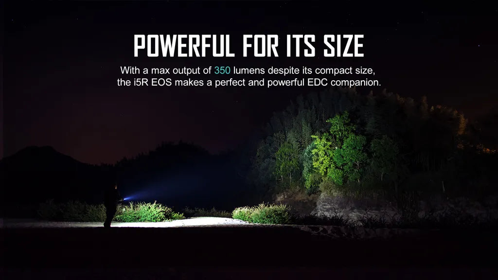  Olight I5R EOS Taschenlampe 350 Lumen Kalt Weiße LED 64 Meter Rechweite Und 37 Stunde Laufzeit Mit Heckschalter 1420mAh Batterie Per USB Wiederaufladbar Grün