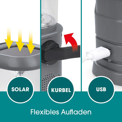  EASYmaxx Akku-Lampe Mit Radio - Lädt über Solar, Kurbel Und USB