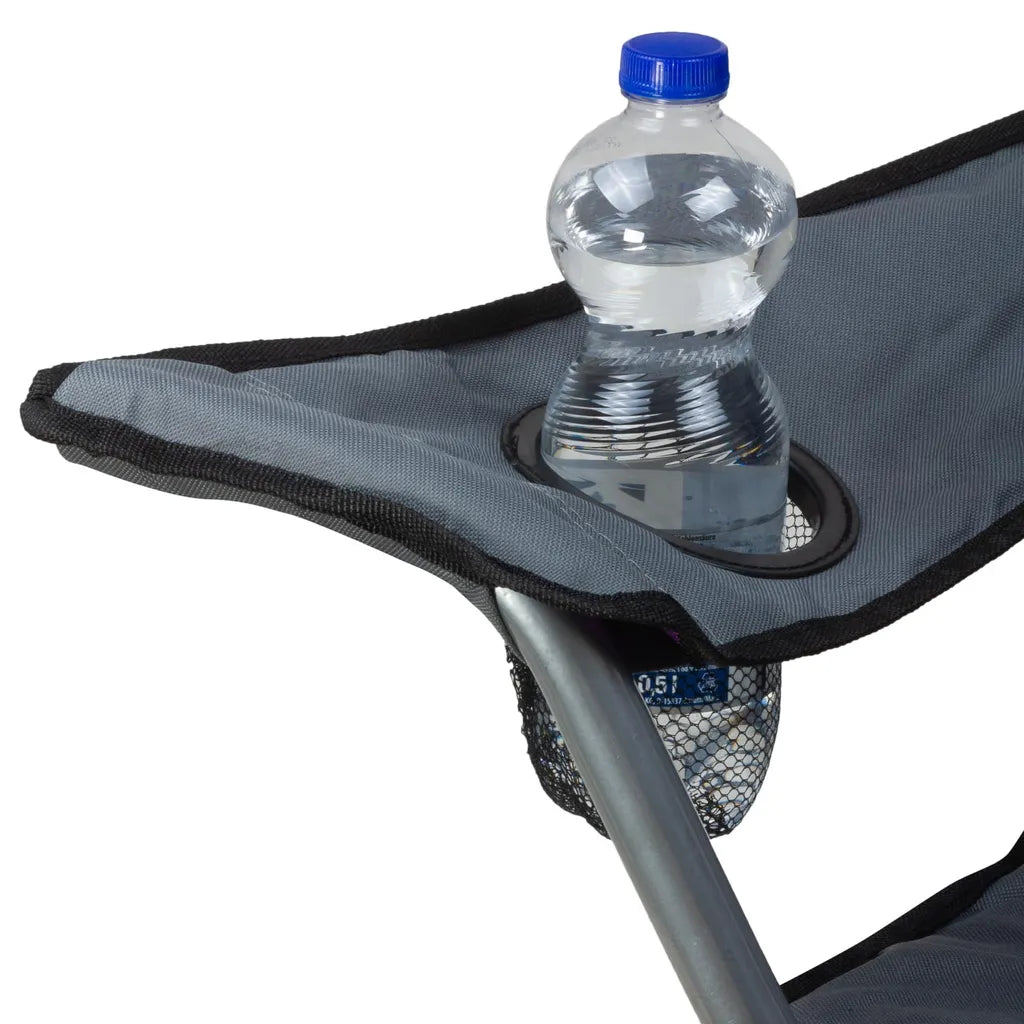  HanSe Campingstuhl Klappstuhl Faltstuhl Anglerstuhl Mit Kühltasche Und Flaschenhalter In Grau/Schwarz