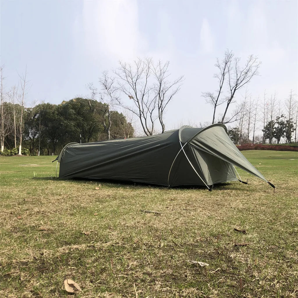  Ultraleichtes Einpersonenzelt, Wasserdichtes Campingzelt Fuer Outdoor-Rucksacktouren, Wandern, Angeln